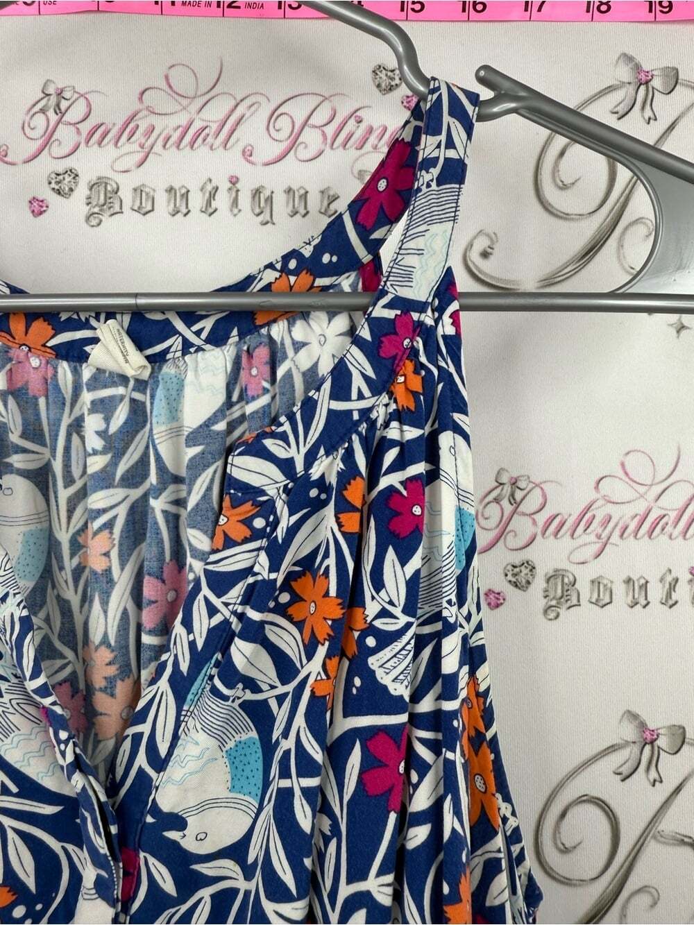 Old Navy Blue Floral Maxi Dress with Orange & Pink Accents - Picture 11 of 16